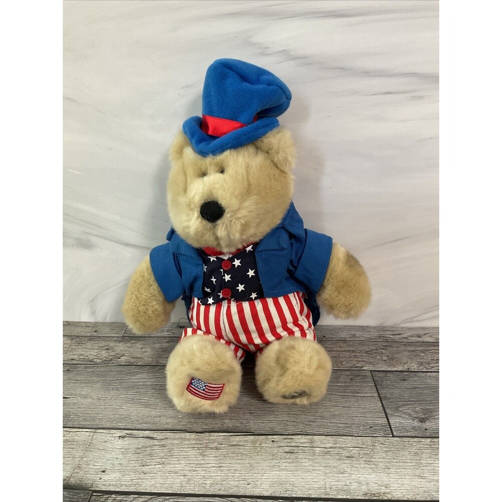 Starbucks July 4th Patriotic Bearista Bear Plush Stars Stripes Uncle Sam Toy